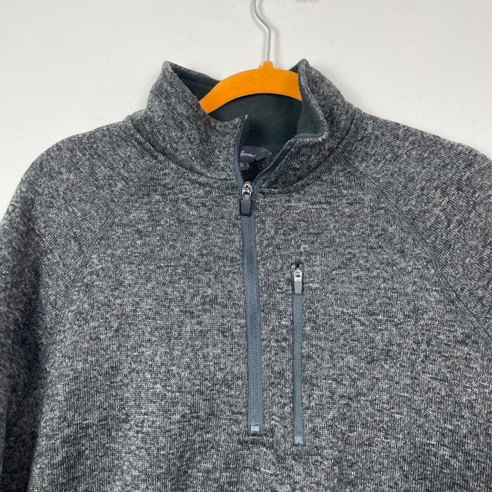 Eddie Bauer Men's Sz L Gray‎ Quarter Zip Pullover Outdoor Sweatshirt Warm - Picture 2 of 8